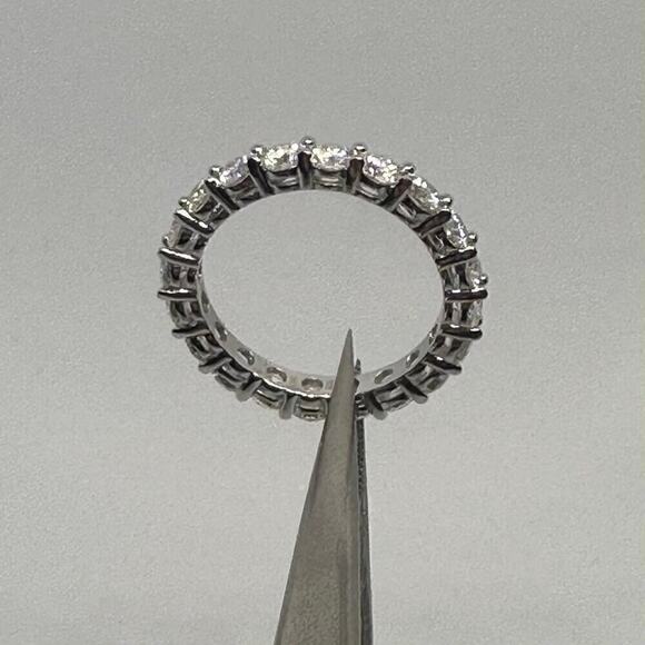 Moissanite Eternity Ring Band Engagement Wedding GRA 3mm 925 18K Size 7 - Picture 7 of 12